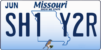 MO license plate SH1Y2R