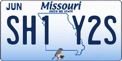 MO license plate SH1Y2S
