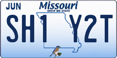 MO license plate SH1Y2T