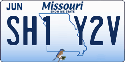 MO license plate SH1Y2V
