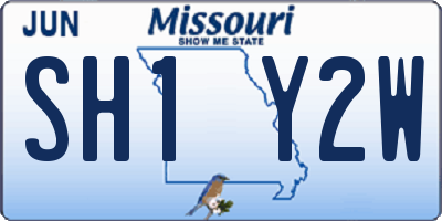 MO license plate SH1Y2W