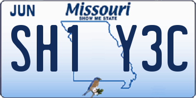 MO license plate SH1Y3C
