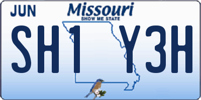 MO license plate SH1Y3H