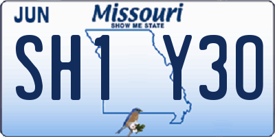 MO license plate SH1Y3O