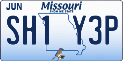 MO license plate SH1Y3P
