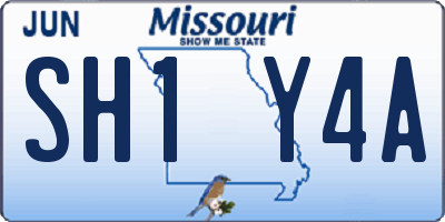 MO license plate SH1Y4A