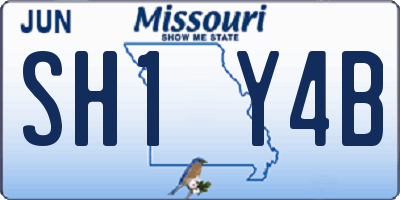 MO license plate SH1Y4B