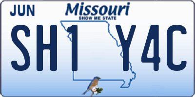 MO license plate SH1Y4C