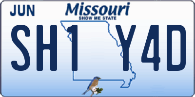 MO license plate SH1Y4D