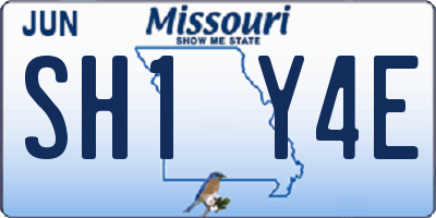 MO license plate SH1Y4E