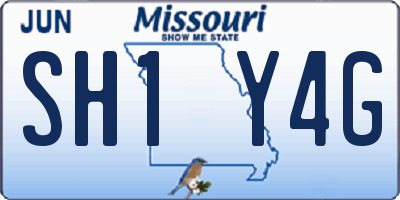 MO license plate SH1Y4G