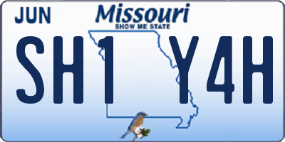 MO license plate SH1Y4H