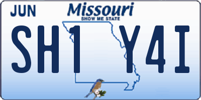 MO license plate SH1Y4I