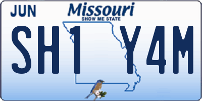 MO license plate SH1Y4M