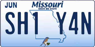 MO license plate SH1Y4N