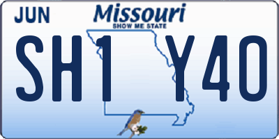 MO license plate SH1Y4O