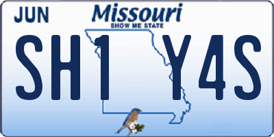 MO license plate SH1Y4S