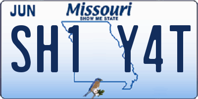 MO license plate SH1Y4T