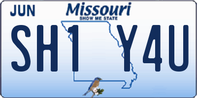 MO license plate SH1Y4U