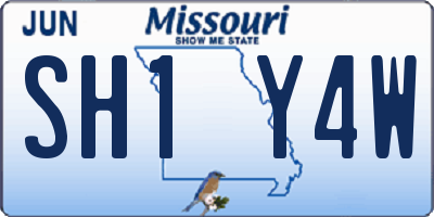 MO license plate SH1Y4W