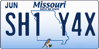 MO license plate SH1Y4X
