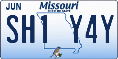 MO license plate SH1Y4Y