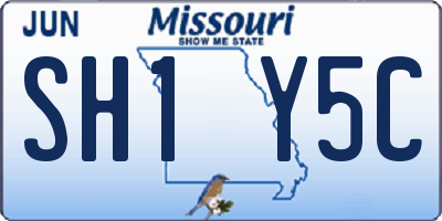 MO license plate SH1Y5C