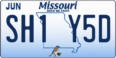 MO license plate SH1Y5D