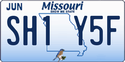 MO license plate SH1Y5F