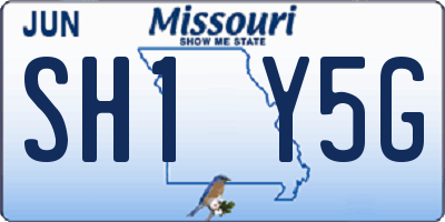 MO license plate SH1Y5G