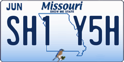 MO license plate SH1Y5H