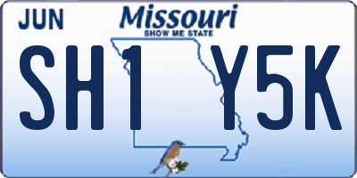 MO license plate SH1Y5K