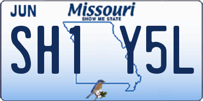 MO license plate SH1Y5L