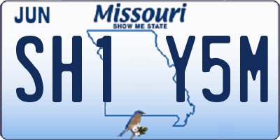 MO license plate SH1Y5M