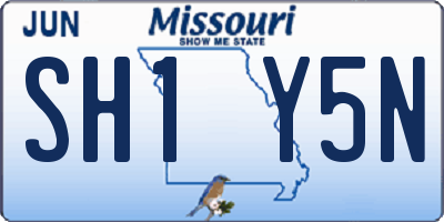MO license plate SH1Y5N