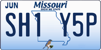 MO license plate SH1Y5P