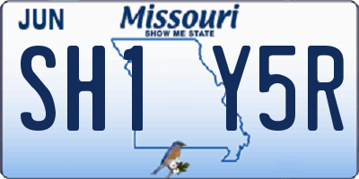 MO license plate SH1Y5R