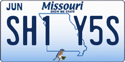 MO license plate SH1Y5S