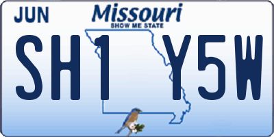 MO license plate SH1Y5W