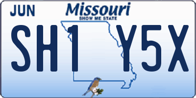 MO license plate SH1Y5X
