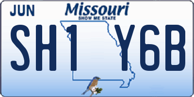 MO license plate SH1Y6B