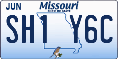 MO license plate SH1Y6C