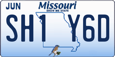 MO license plate SH1Y6D