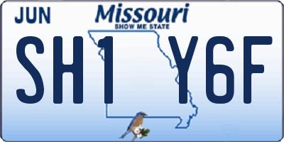 MO license plate SH1Y6F
