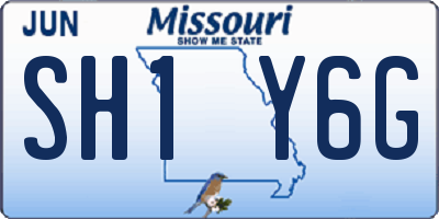 MO license plate SH1Y6G