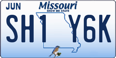 MO license plate SH1Y6K