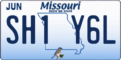MO license plate SH1Y6L