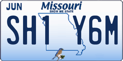 MO license plate SH1Y6M