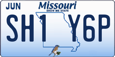 MO license plate SH1Y6P