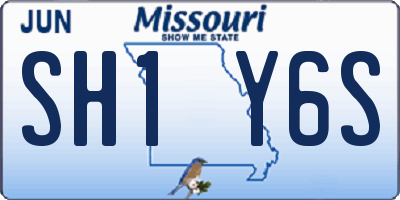MO license plate SH1Y6S